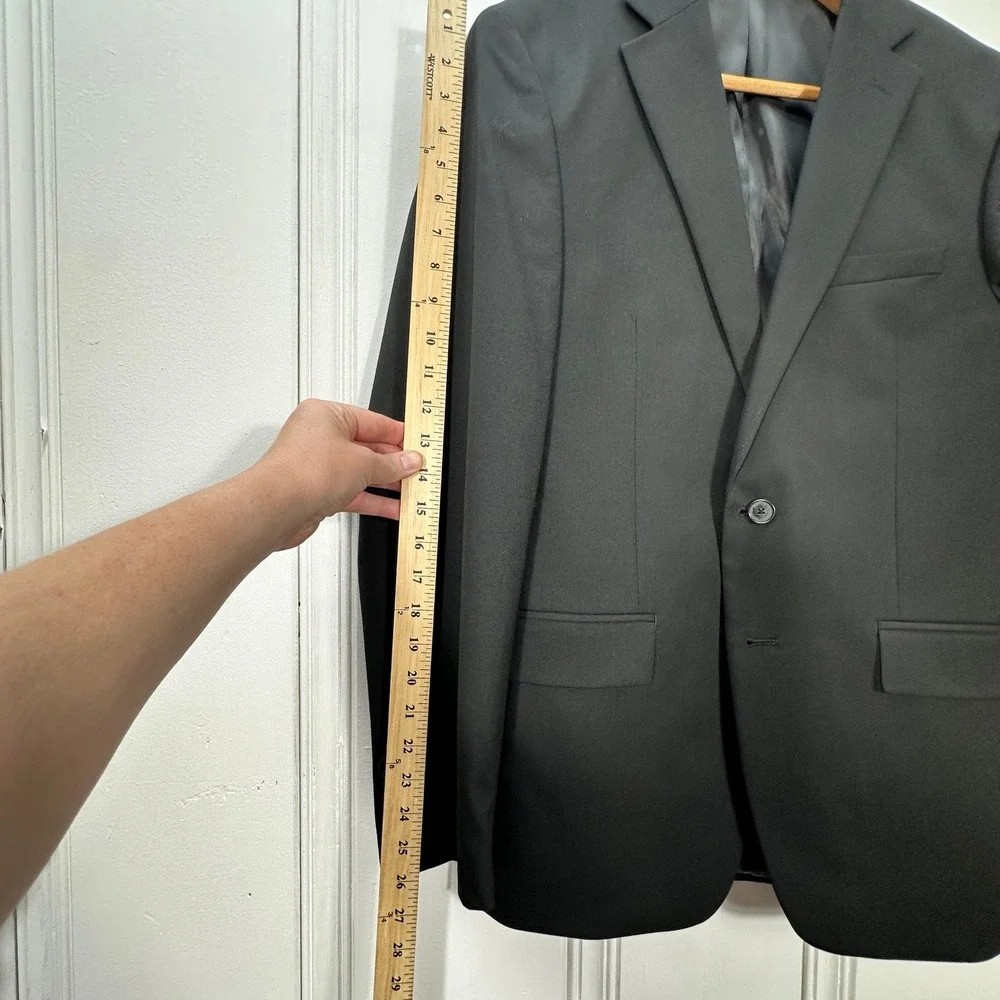 Calvin Klein Blazer Mens 41R Black Excellent X Slim Fit Stretch Suit Jacket